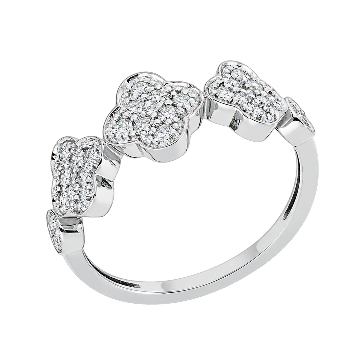 Pavé Ring PÉTALE in Weißgold – Produktansicht | NÓIR Diamonds
