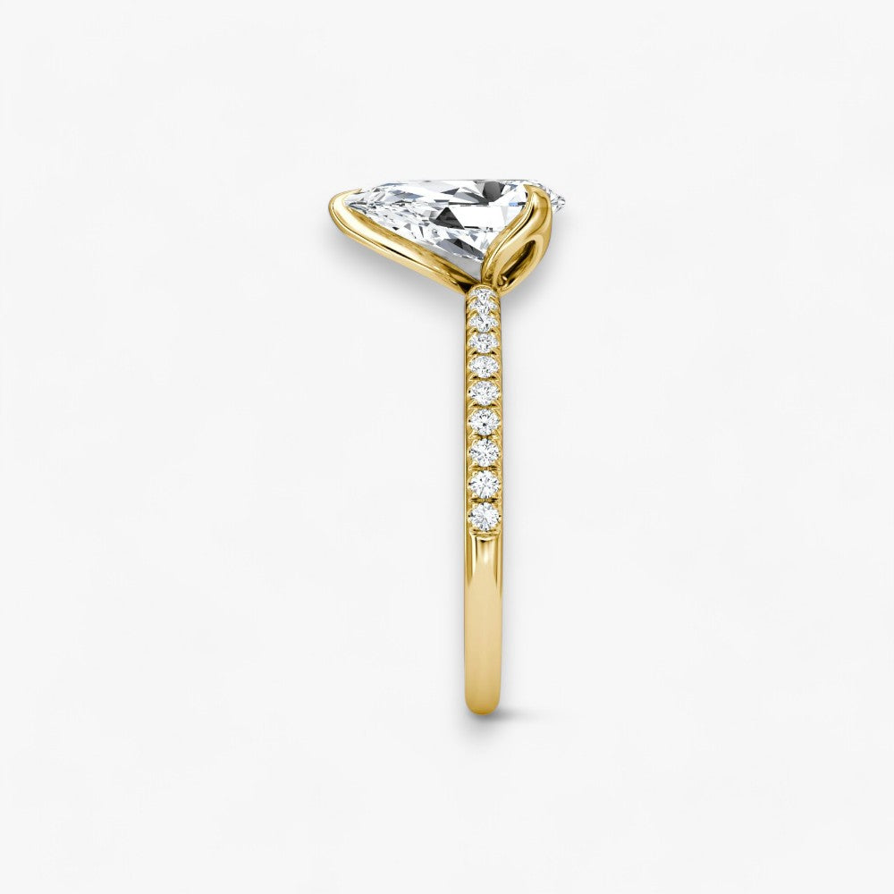 VENT (Tropfen natürlicher Diamant Gelbgold mit Pave)