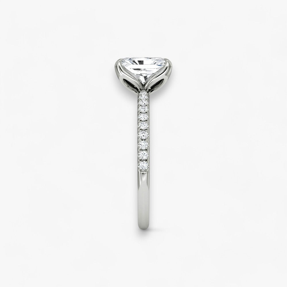 VENT (Radiant natürlicher Diamant Weissgold mit Pave)