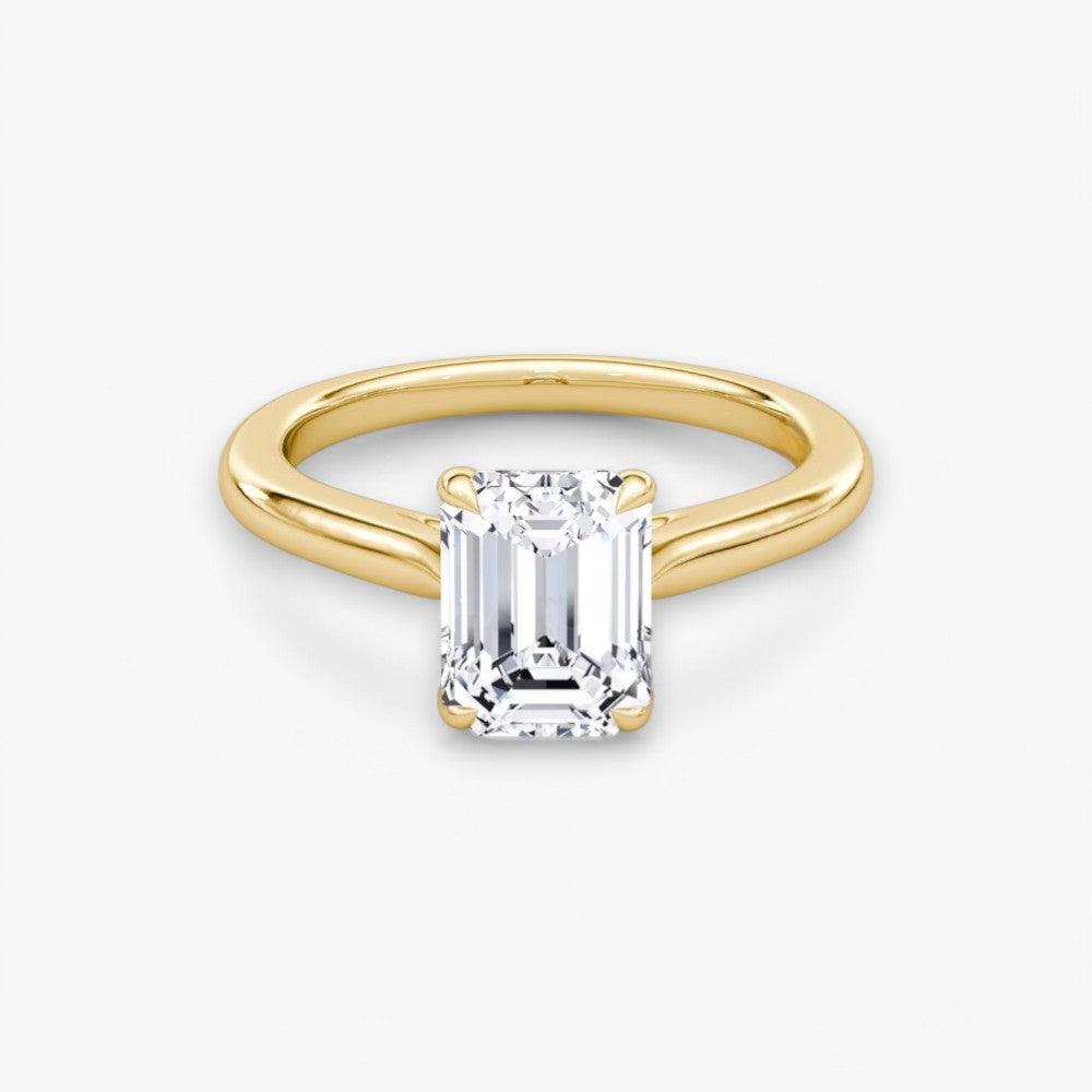 CELINÉ (Emerald Gelbgold ohne Pave natürlicher Diamant)