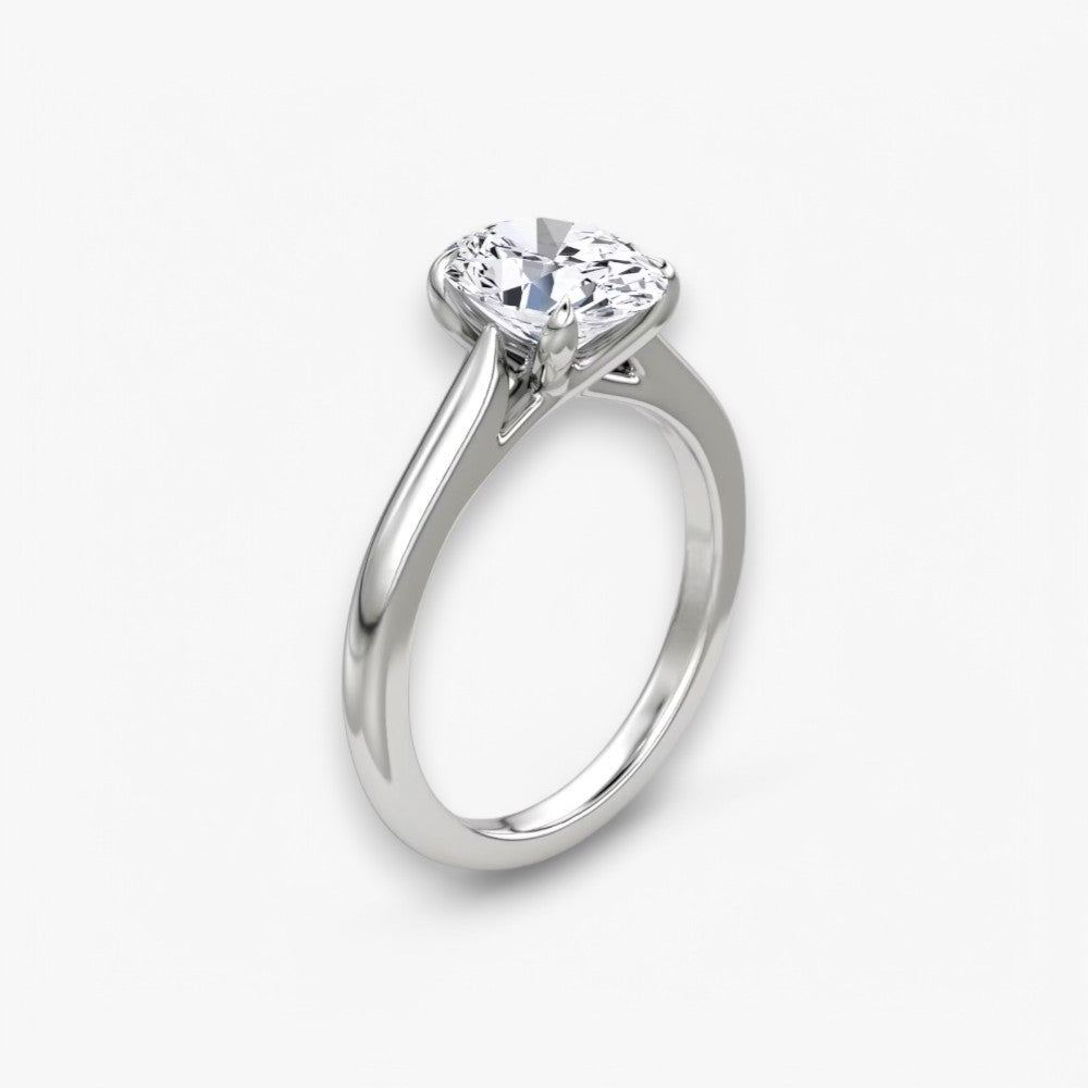 CELINÉ (Oval Platin ohne Pave natürlicher Diamant)