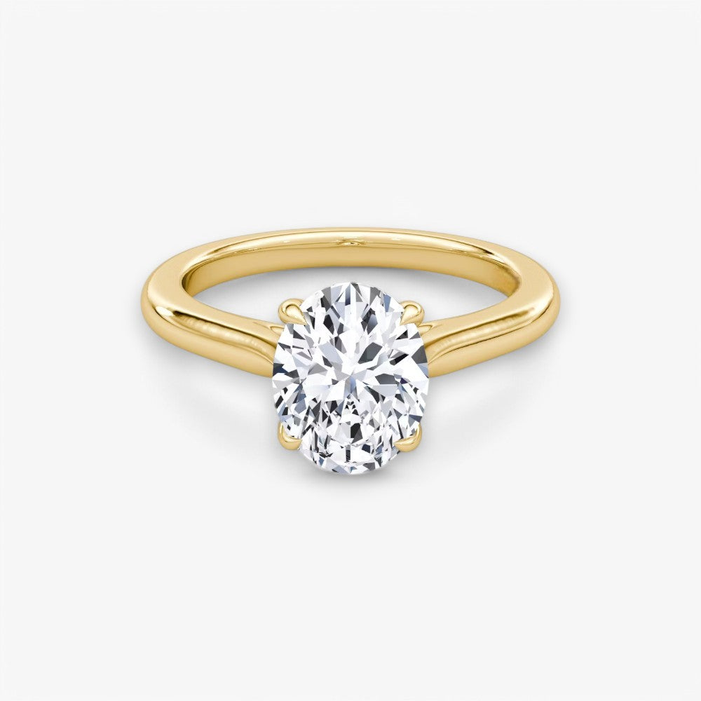 CELINÉ (Oval Gelbgold ohne Pave natürlicher Diamant)