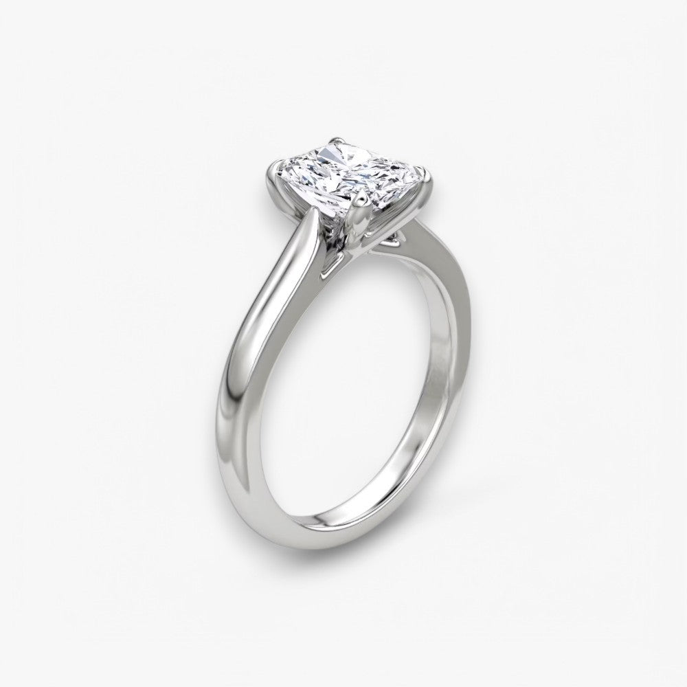 CELINÉ (Radiant Weissgold ohne Pave natürlicher Diamant)