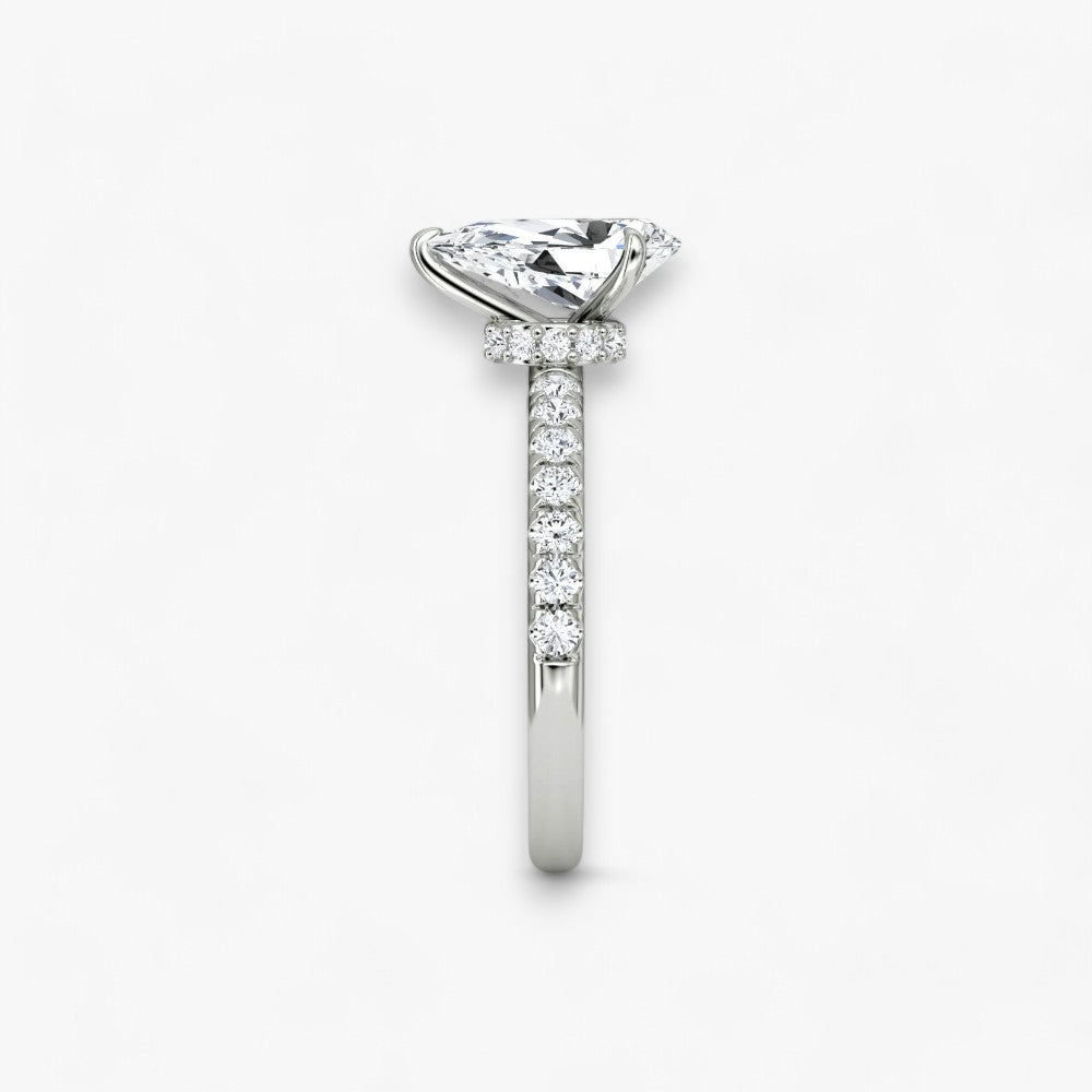 JOIE (Tropfen natürlicher Diamant Platin mit Pave)