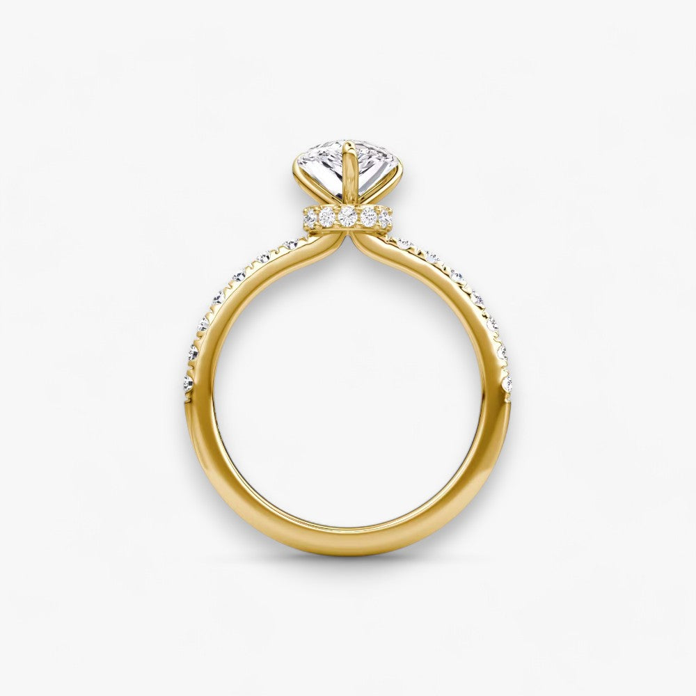 JOIE (Tropfen natürlicher Diamant Gelbgold mit Pave)