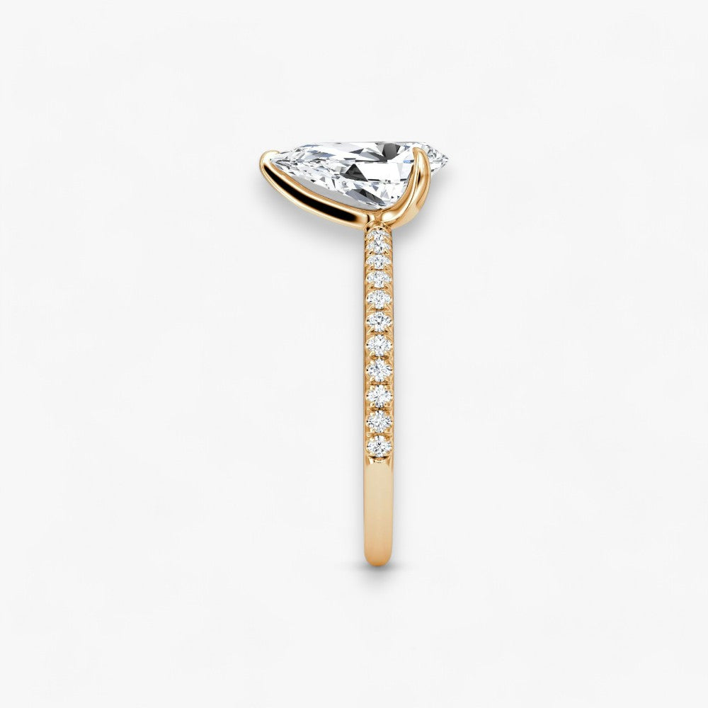VITRA (Tropfen natürlicher Diamant Rosegold mit Pave)