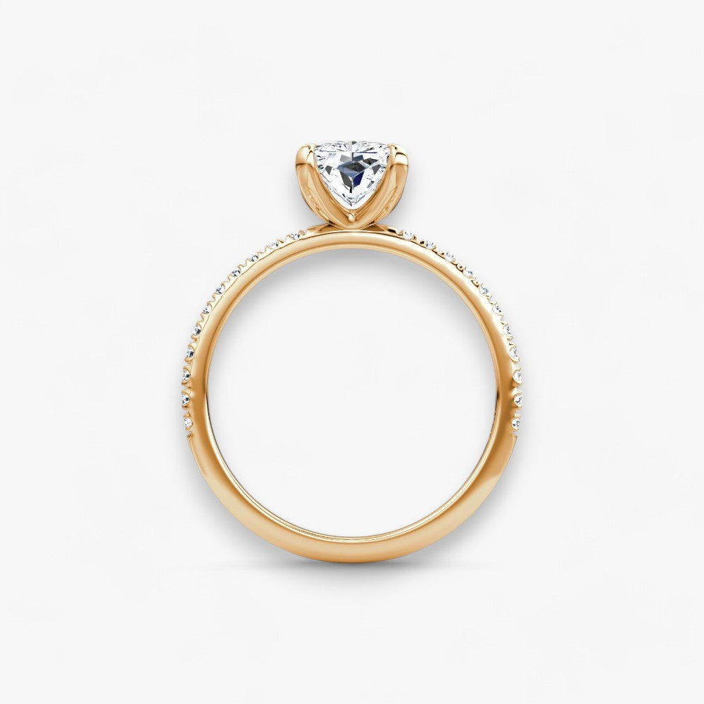 VITRA (Radiant natürlicher Diamant Rosegold mit Pave)