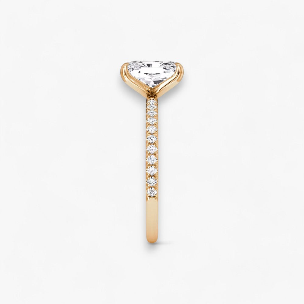 VITRA (Radiant natürlicher Diamant Rosegold mit Pave)