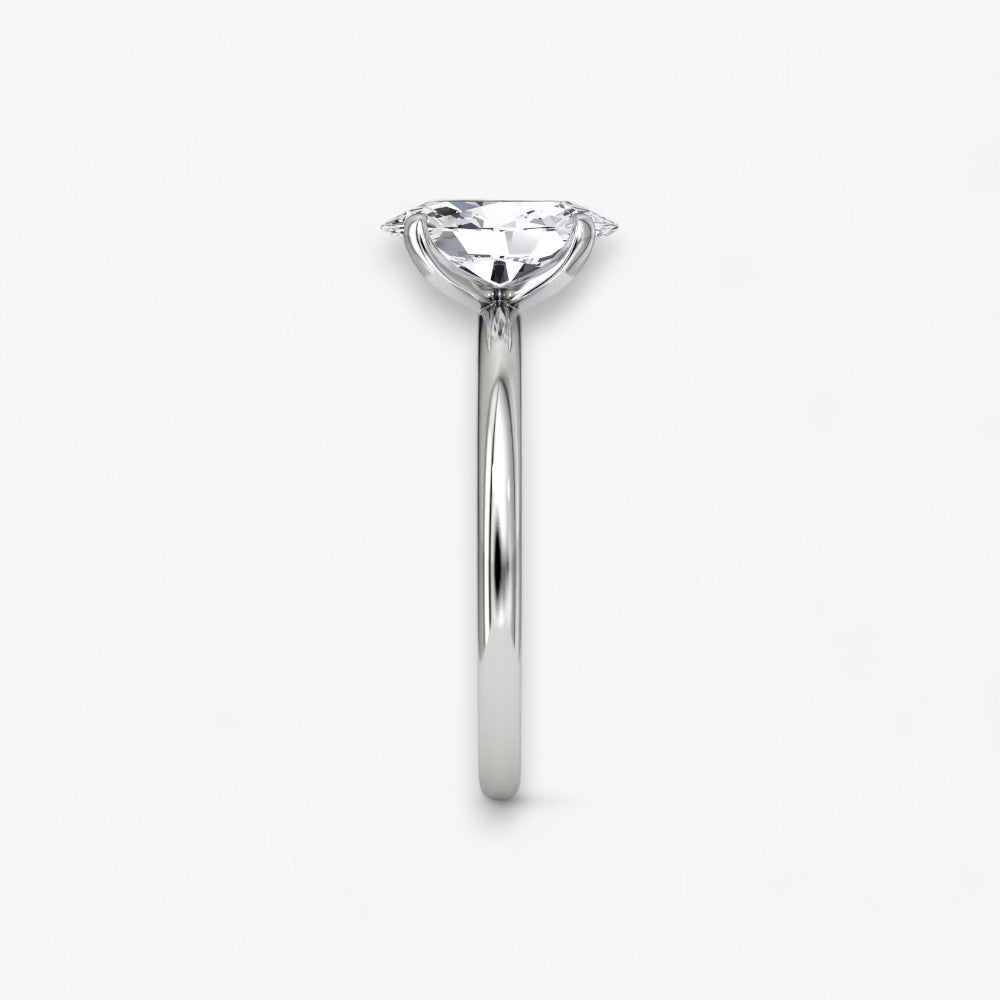 VITRA (Oval natürlicher Diamant Weissgold ohne Pave)