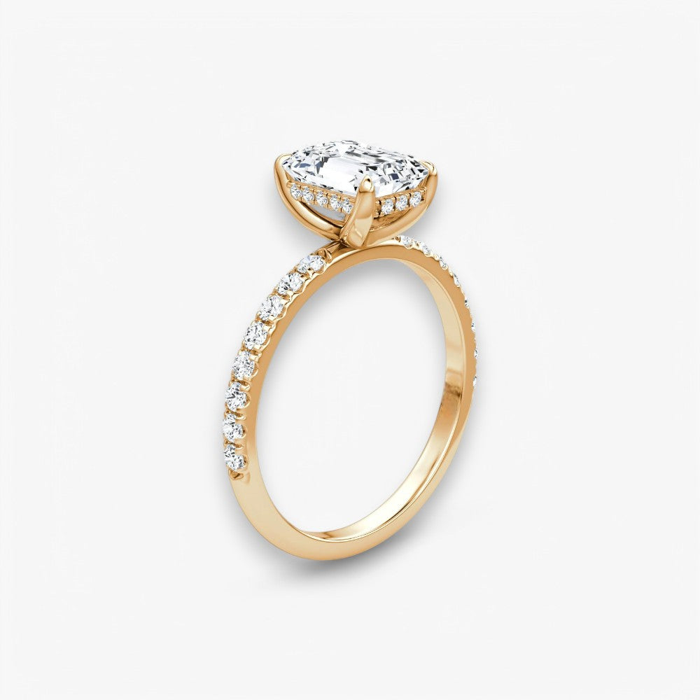 AMOUR (Emerald natürlicher Diamant Rosegold mit Pave)