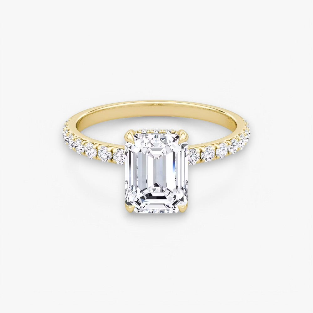 AMOUR (Emerald natürlicher Diamant Gelbgold mit Pave)