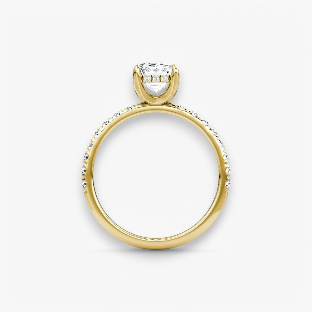 AMOUR (Emerald natürlicher Diamant Gelbgold mit Pave)