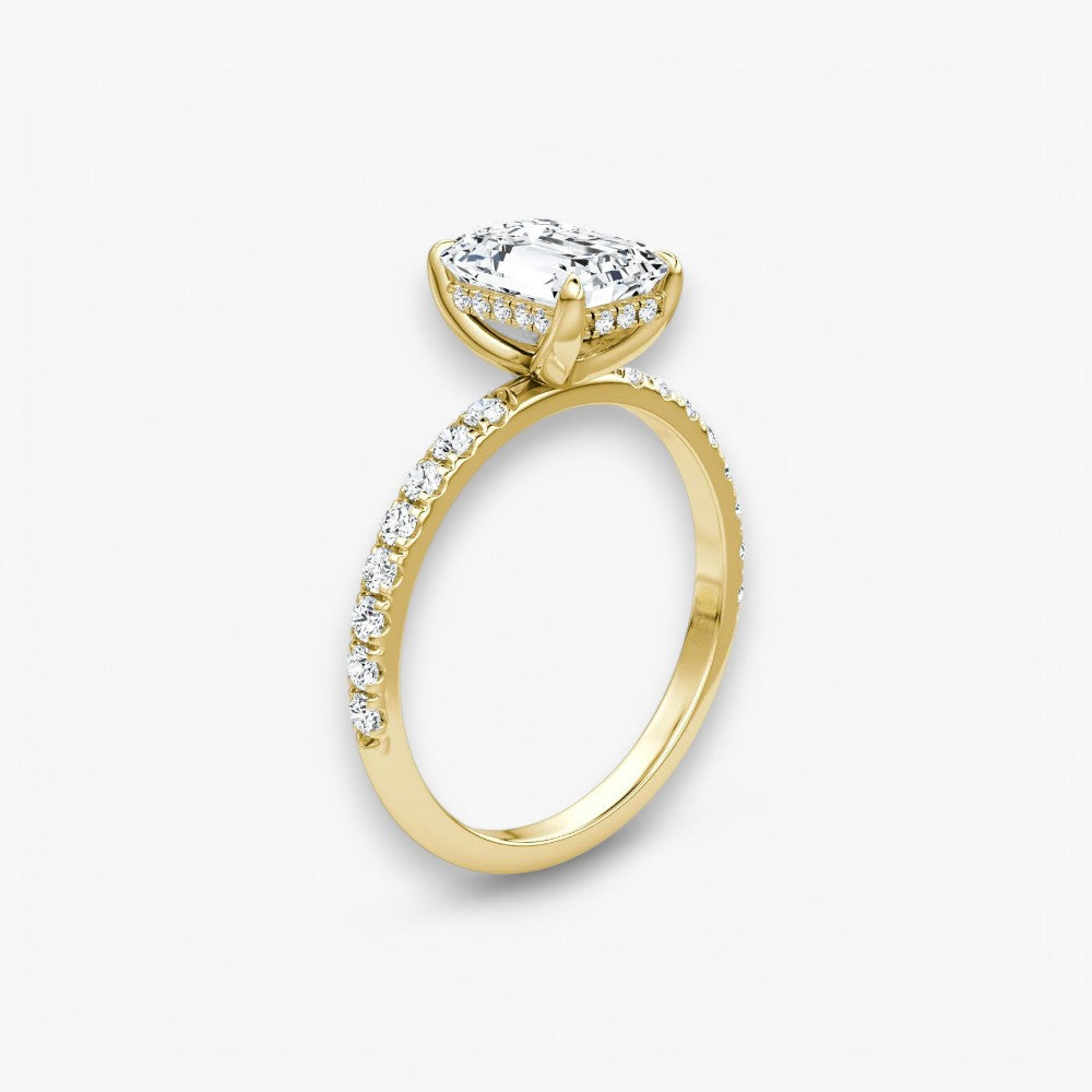 AMOUR (Emerald natürlicher Diamant Gelbgold mit Pave)