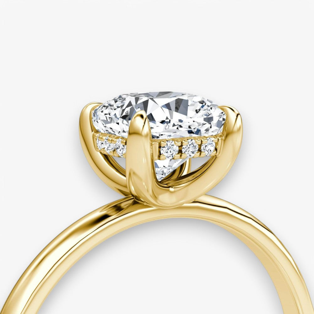 AMOUR (Cushion natürlicher Diamant Gelbgold ohne Pave)