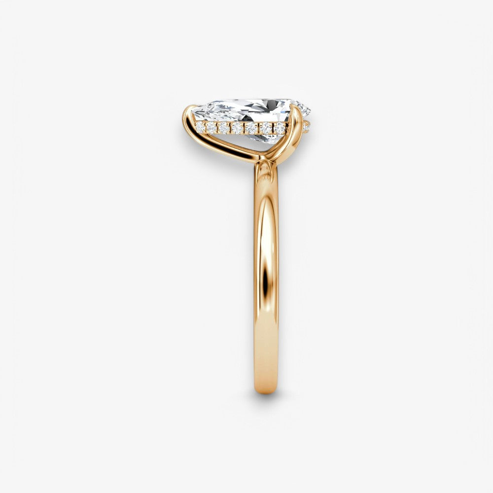 AMOUR (Tropfen natürlicher Diamant Rosegold ohne Pave)