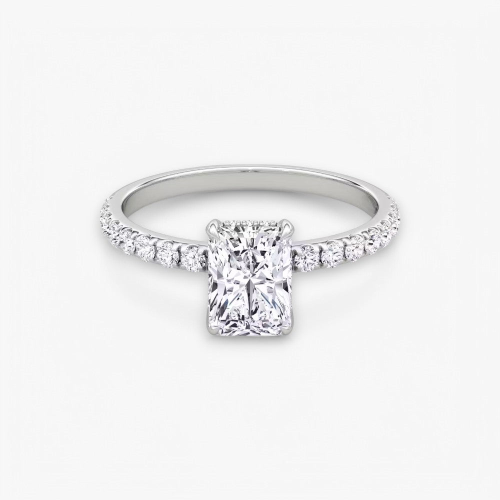 AMOUR (Radiant natürlicher Diamant Platin mit Pave)
