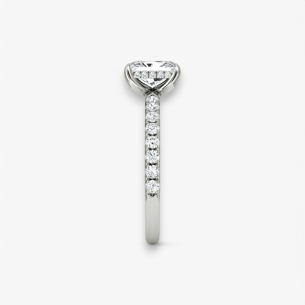 AMOUR (Radiant natürlicher Diamant Platin mit Pave)