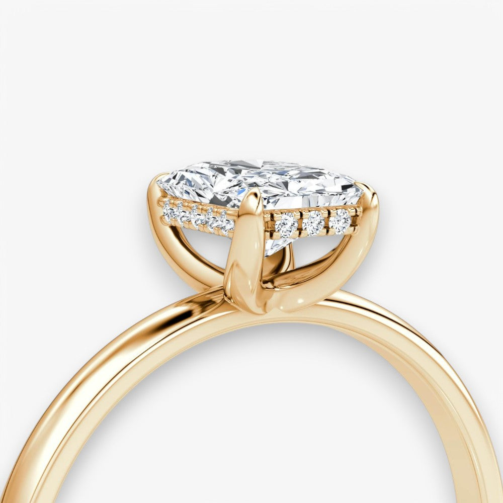 AMOUR (Radiant natürlicher Diamant Rosegold ohne Pave)