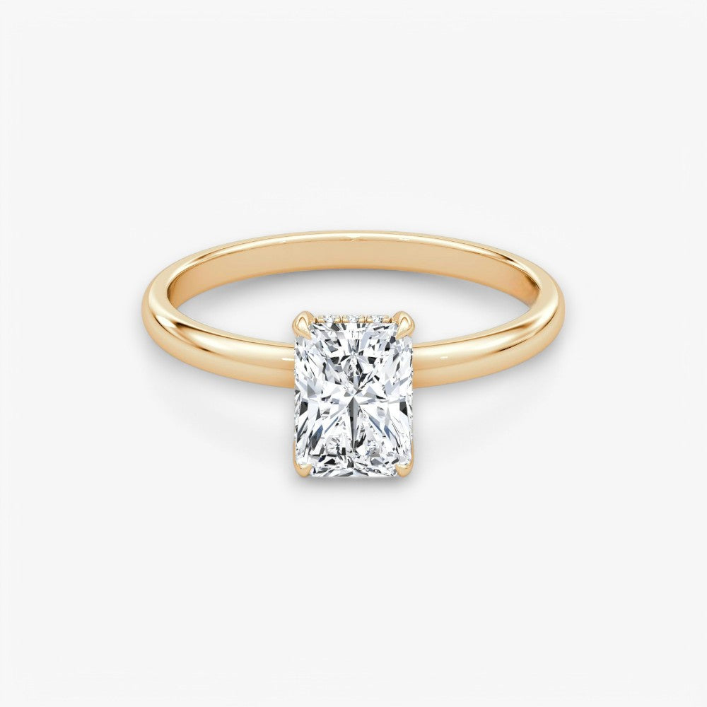 AMOUR (Radiant natürlicher Diamant Rosegold ohne Pave)
