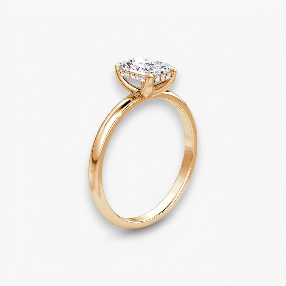 AMOUR (Radiant natürlicher Diamant Rosegold ohne Pave)