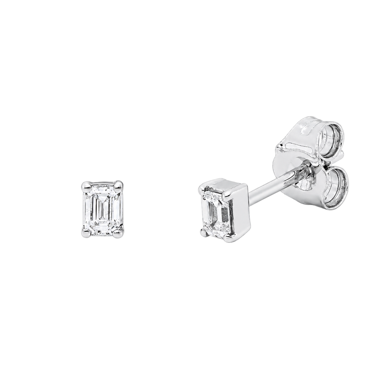 Ohrstecker ÉCLAT Emerald in Weißgold – Produktansicht | NÓIR Diamonds