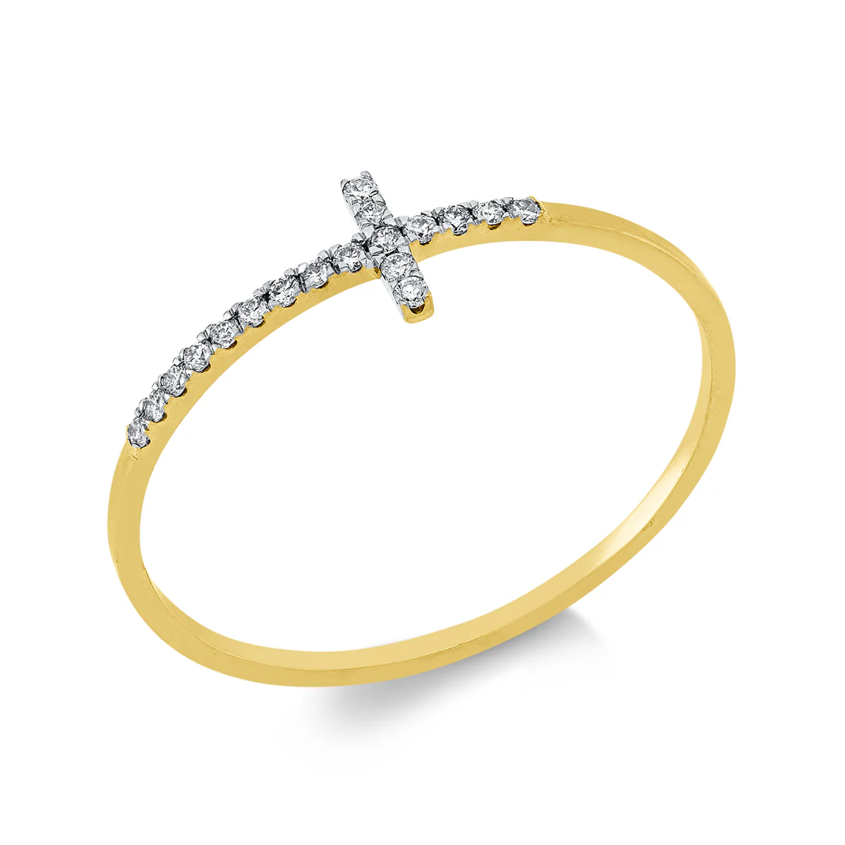 Kreuz Ring Gelbgold/Weißgold - 1JT88