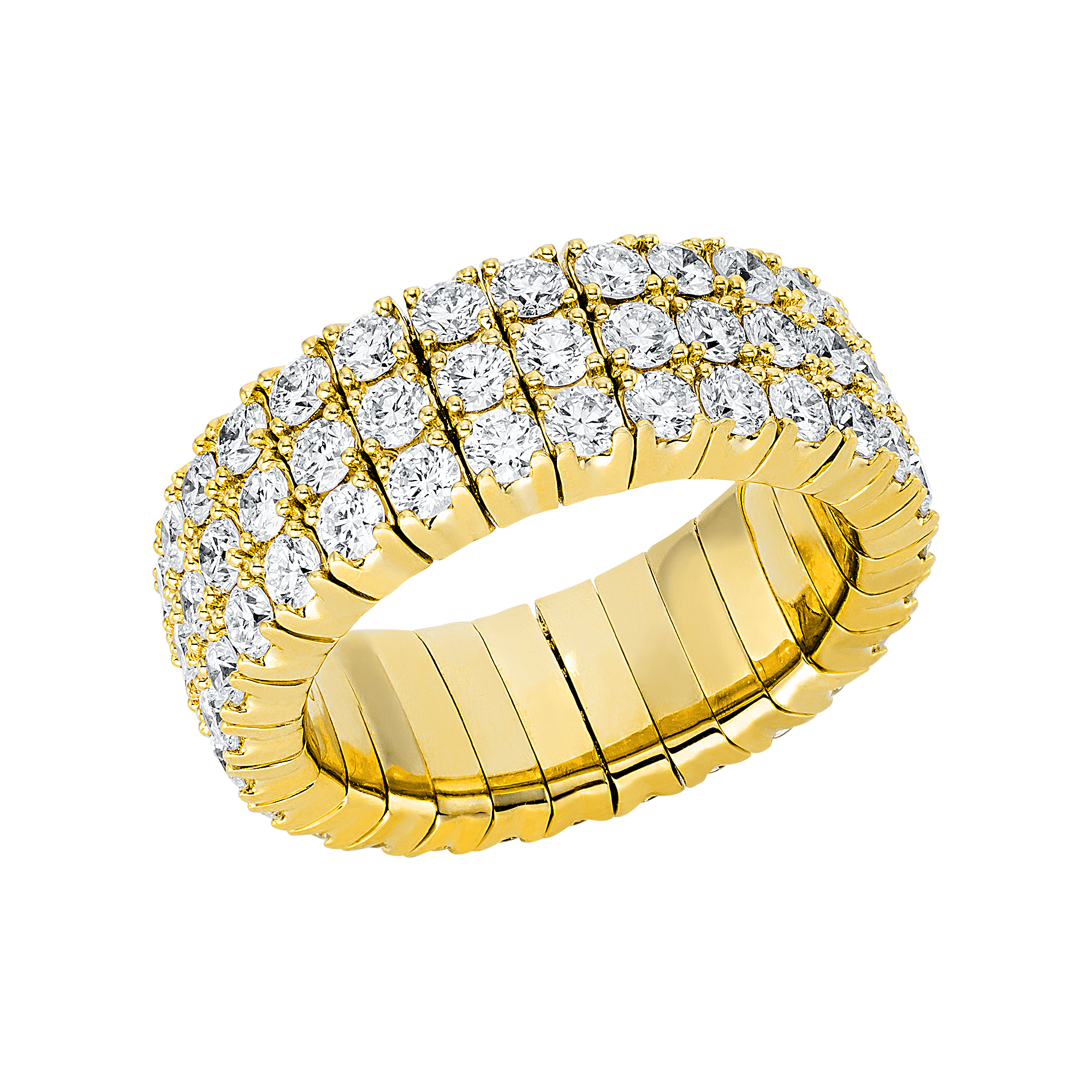 Ring 4er-Krappe 18 kt GG, Flex-Band, variabel