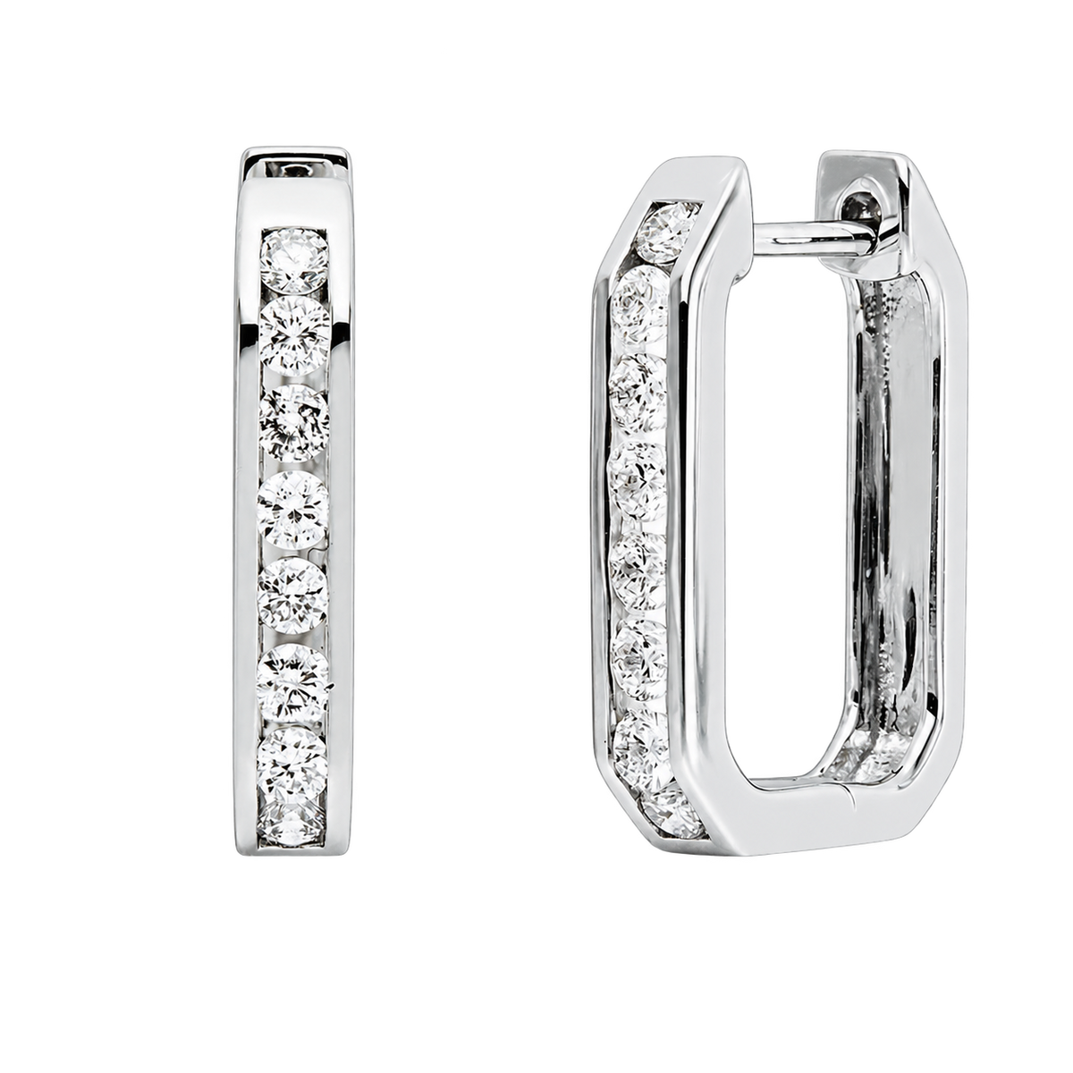 Creolen CARRÉ in Weißgold – Produktansicht | NÓIR Diamonds