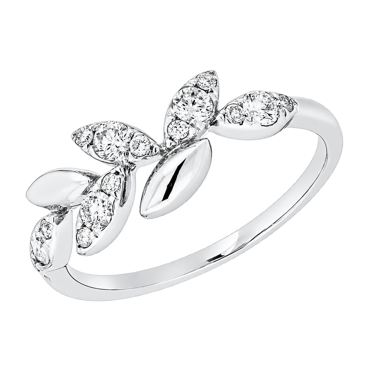 Diamantring Ring LAURIER in Weißgold – Produktansicht | NÓIR Diamonds