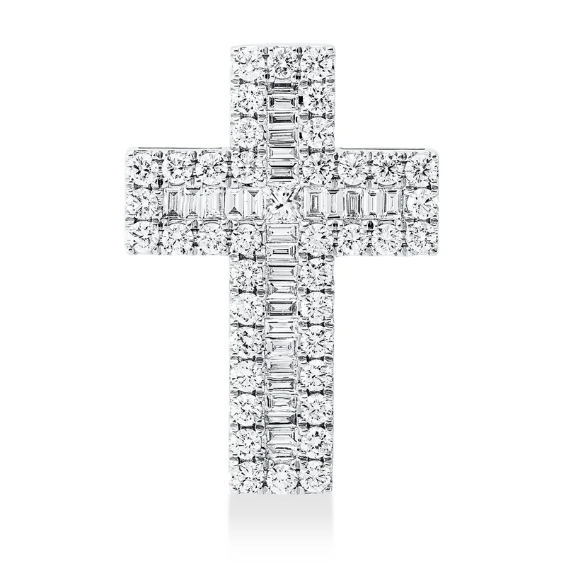 Kreuz Anhänger Weißgold - 3I485