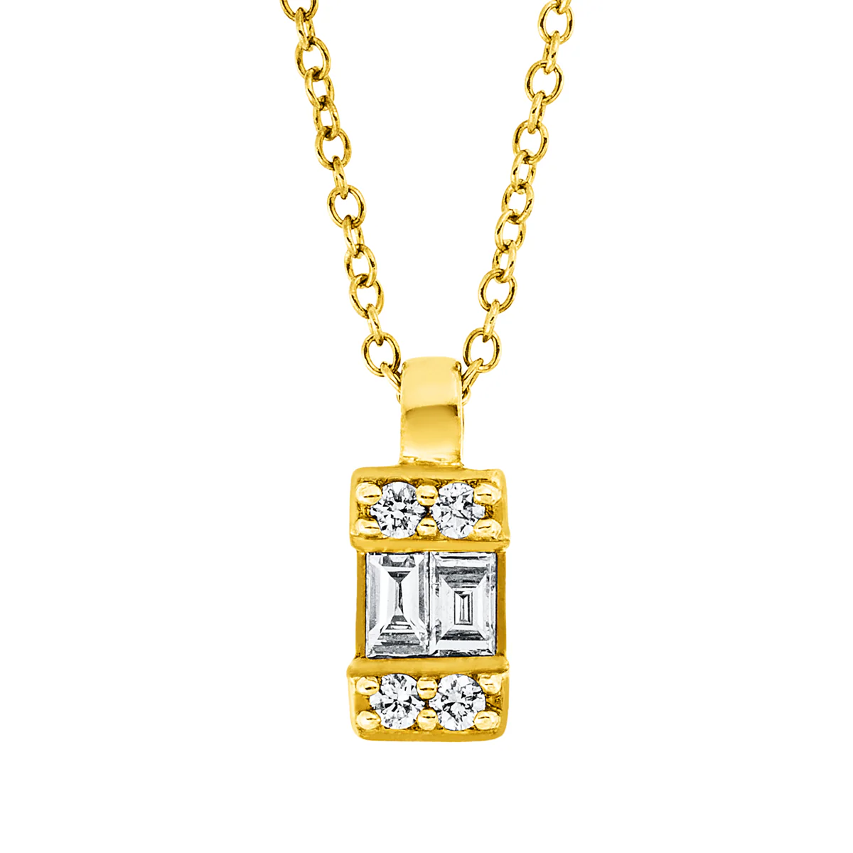 Baguette Illusion Collier Gelbgold - 4N576