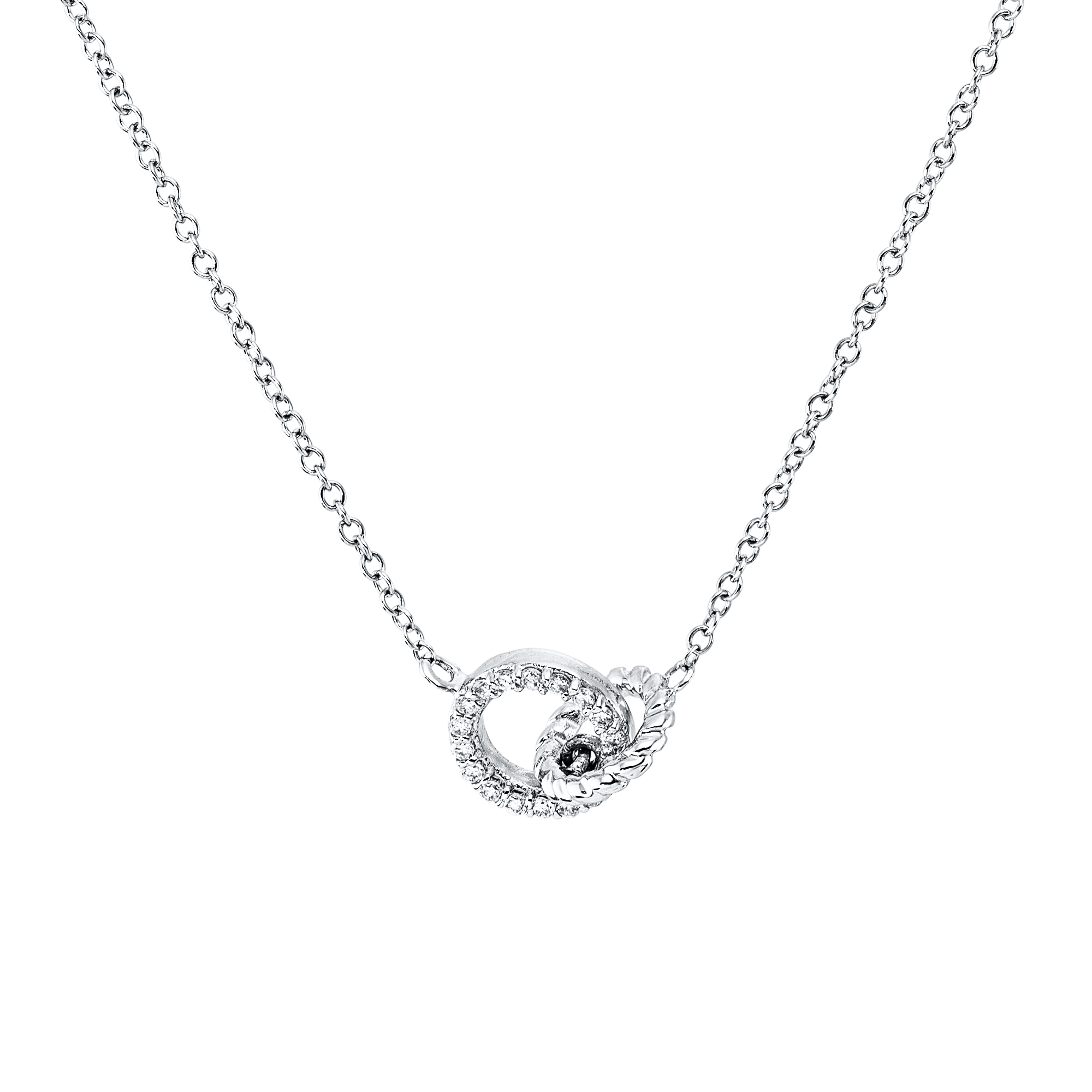 Collier 18 kt WG, mit ZÖ 40 cm