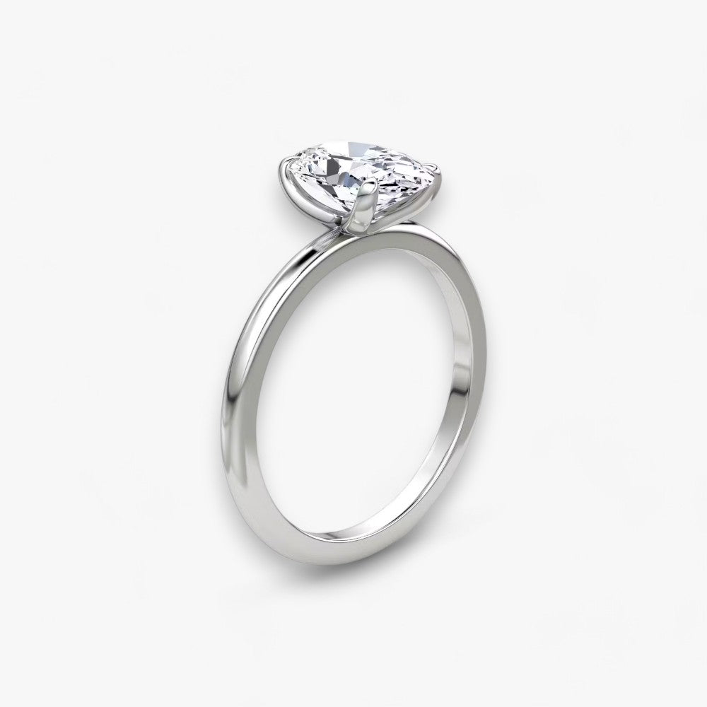 VITRA (Oval natürlicher Diamant Weissgold ohne Pave)