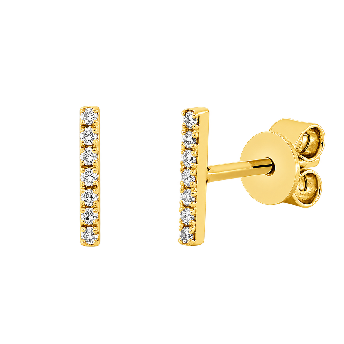Ohrstecker LIGNE in Gelbgold – Produktansicht | NÓIR Diamonds