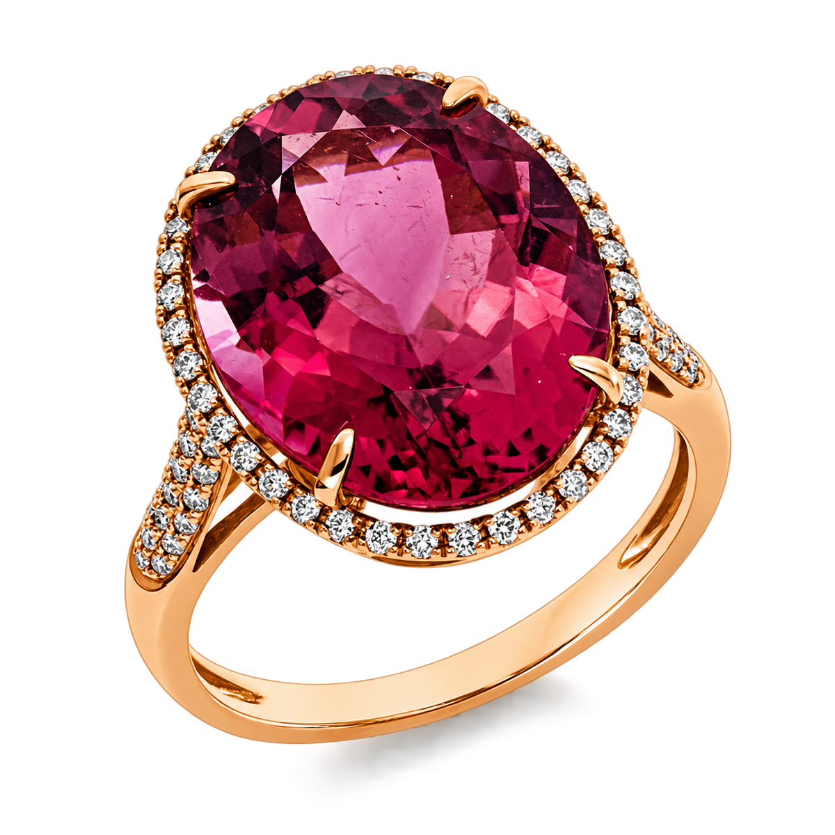 Turmalinring Ring AURÉOLE Rose in Roségold – Produktansicht | NÓIR Diamonds