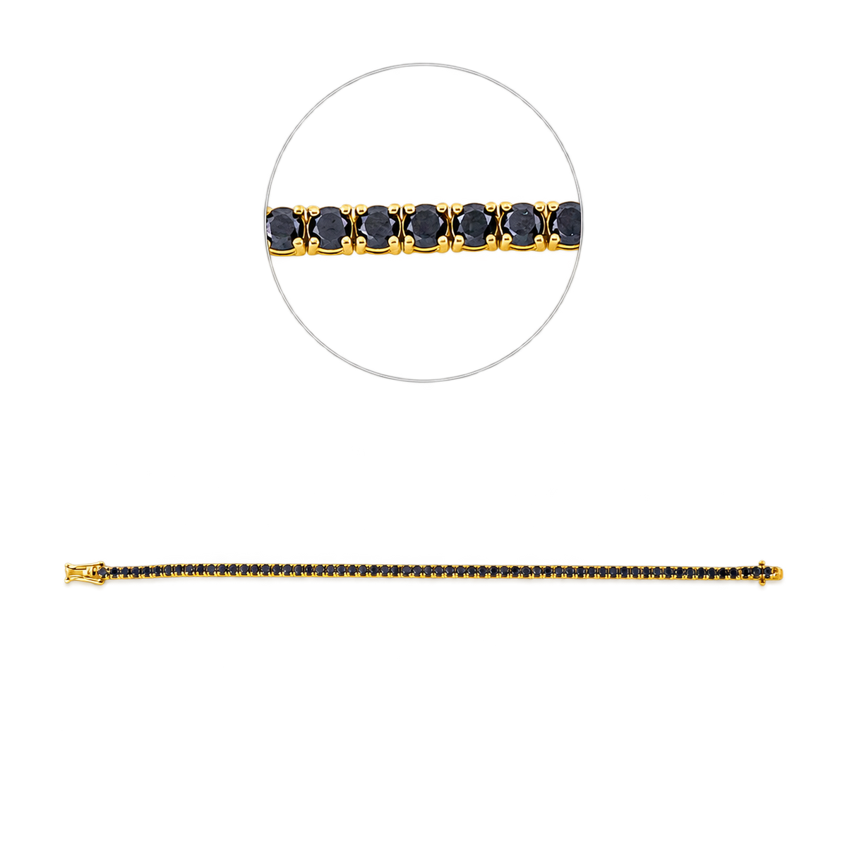 Tennisarmband RIVIÈRE Bleu in Gelbgold – Produktansicht | NÓIR Diamonds