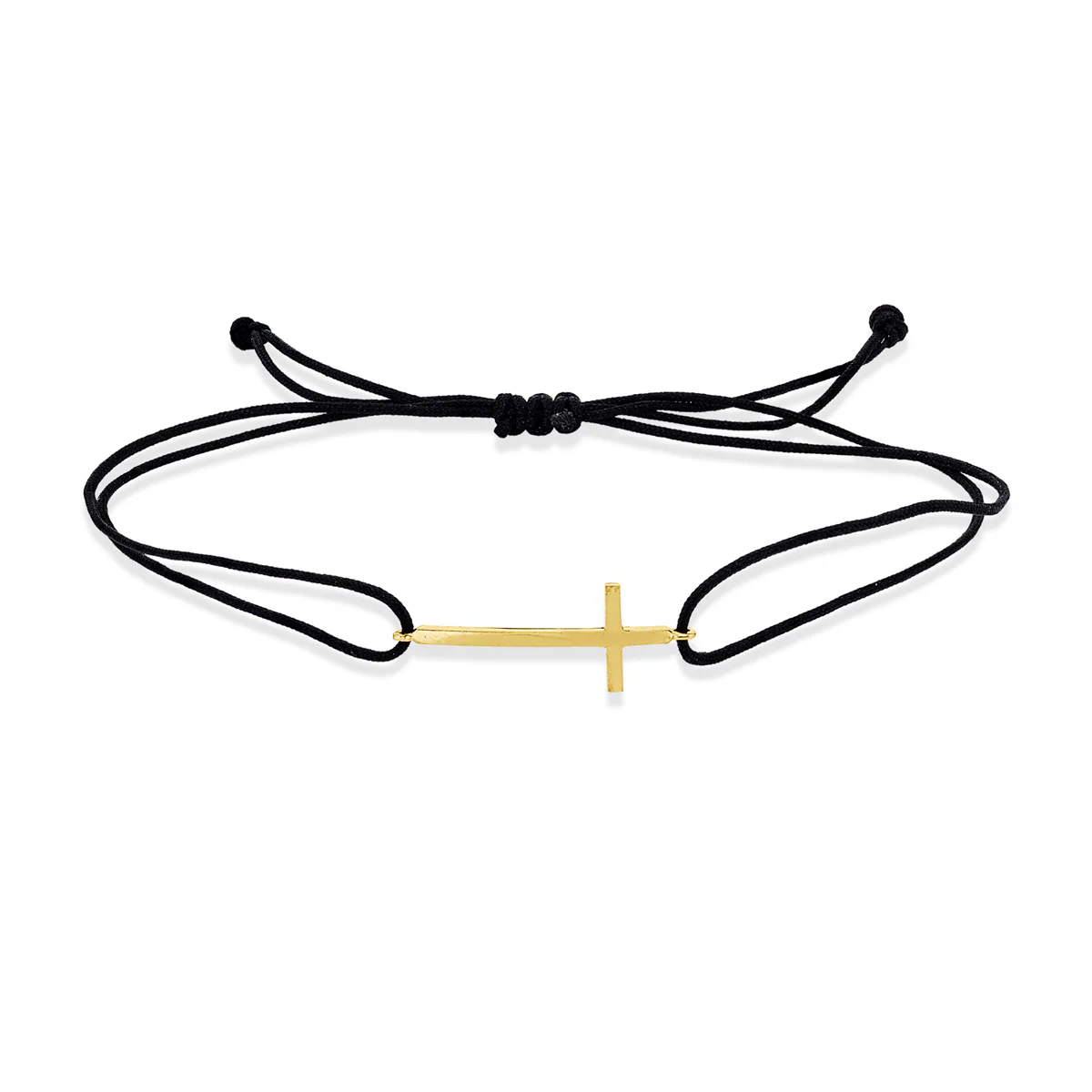 Leder- & Stoffband Armband Gelbgold - 5G639