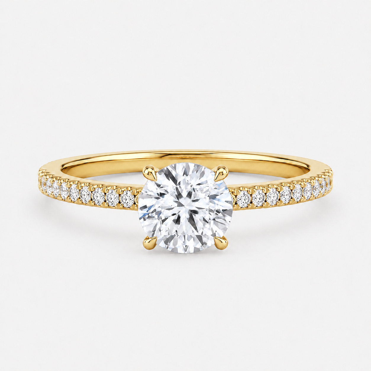 ÉCLAT (Rund Gelbgold mit Pave LABGROWN)
