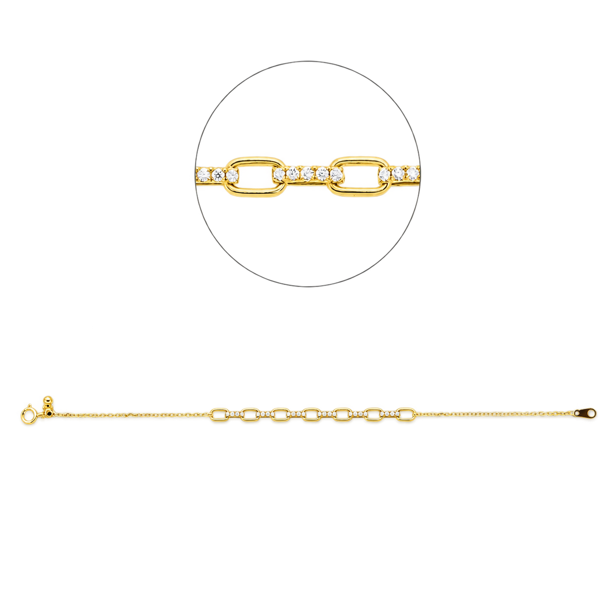 Diamantarmband Armband ATTACHE Solo in Gelbgold – Produktansicht | NÓIR Diamonds