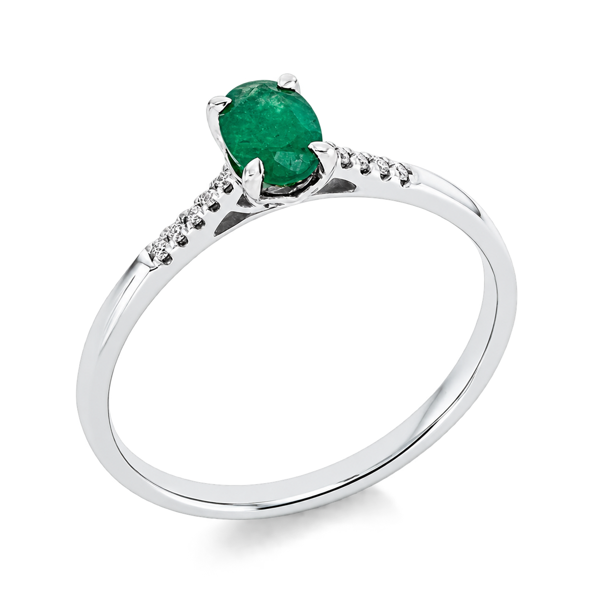 Smaragdring Ring ÉCLAT Vert in Weißgold – Produktansicht | NÓIR Diamonds