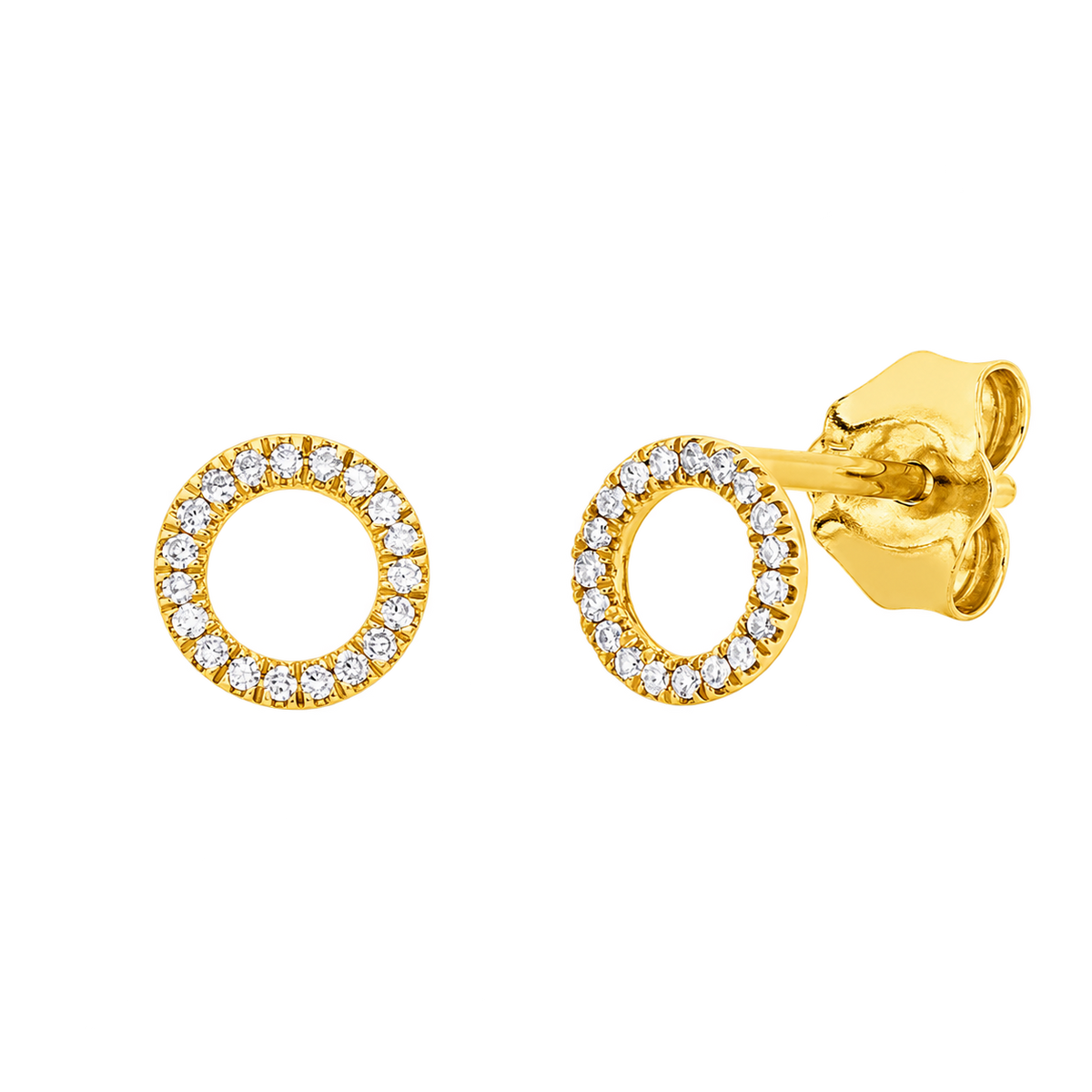 Ohrstecker CERCLE in Gelbgold – Produktansicht | NÓIR Diamonds