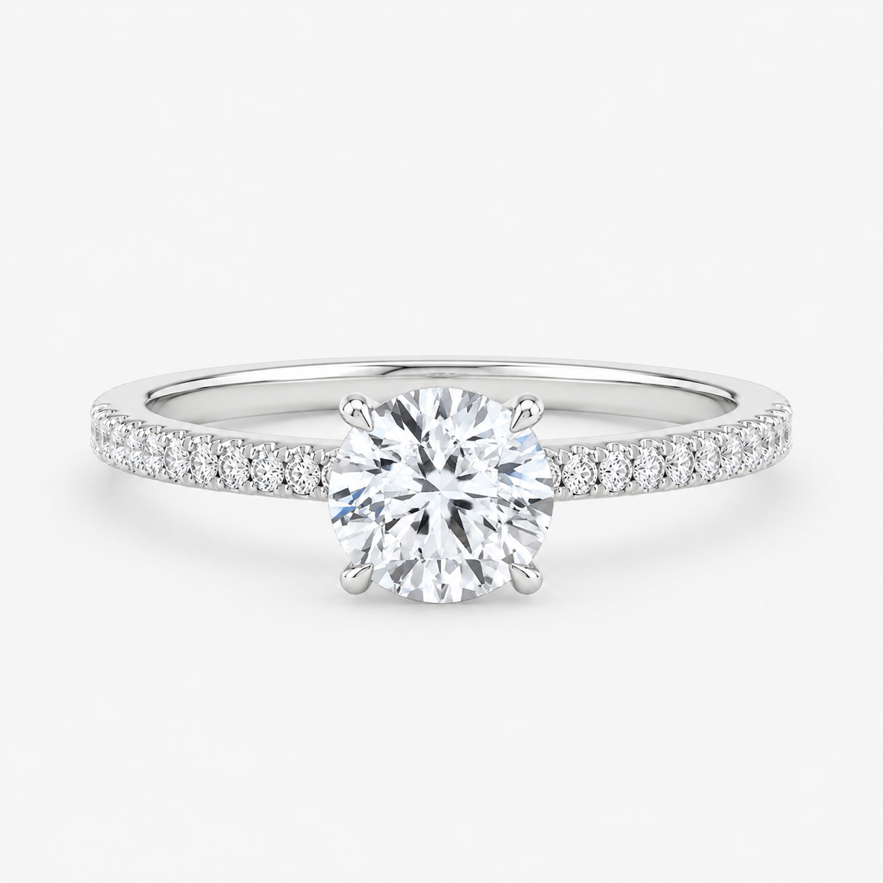 ÉCLAT (Rund natürlicher Diamant Platin mit Pave)