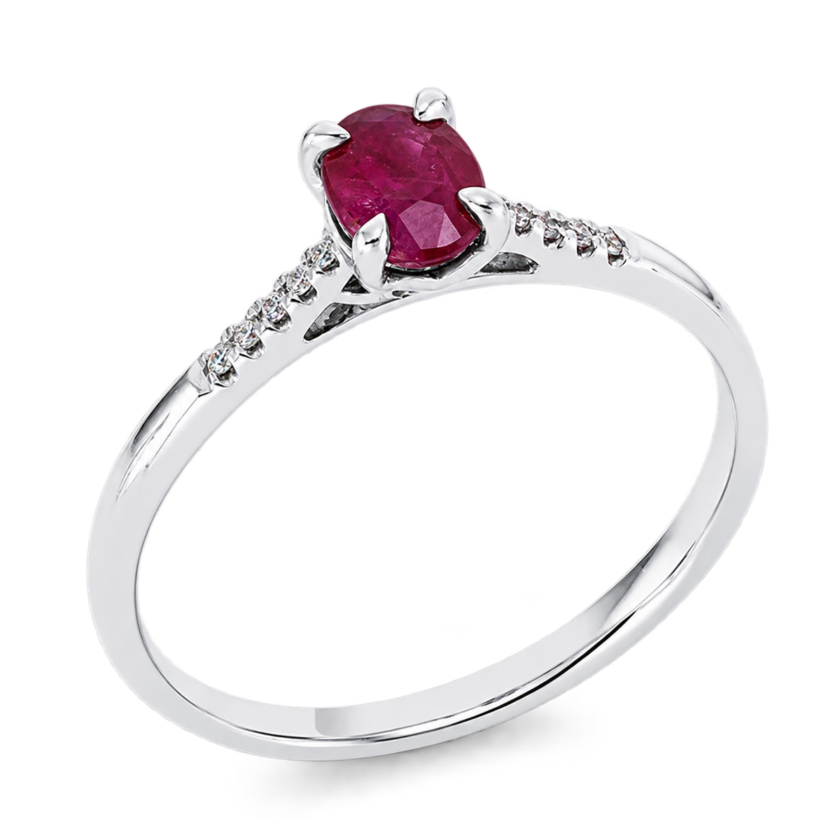 Rubinring Ring ÉCLAT Rouge in Weißgold – Produktansicht | NÓIR Diamonds