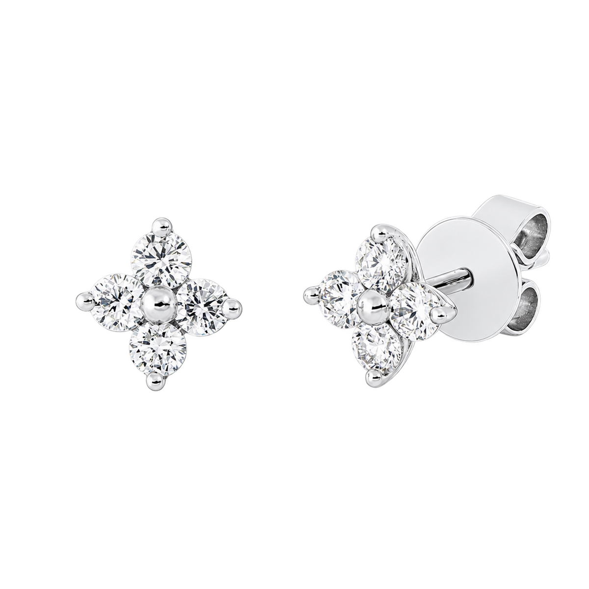 Ohrstecker PÉTALE in Weißgold – Produktansicht | NÓIR Diamonds