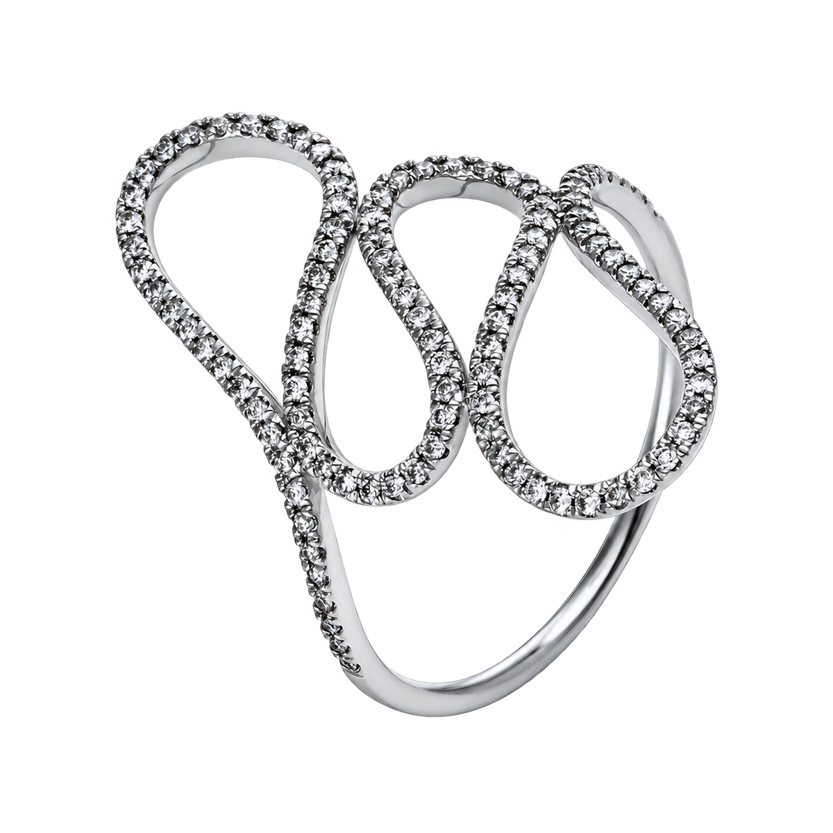 Diamantring Ring ONDE in Weißgold – Produktansicht | NÓIR Diamonds