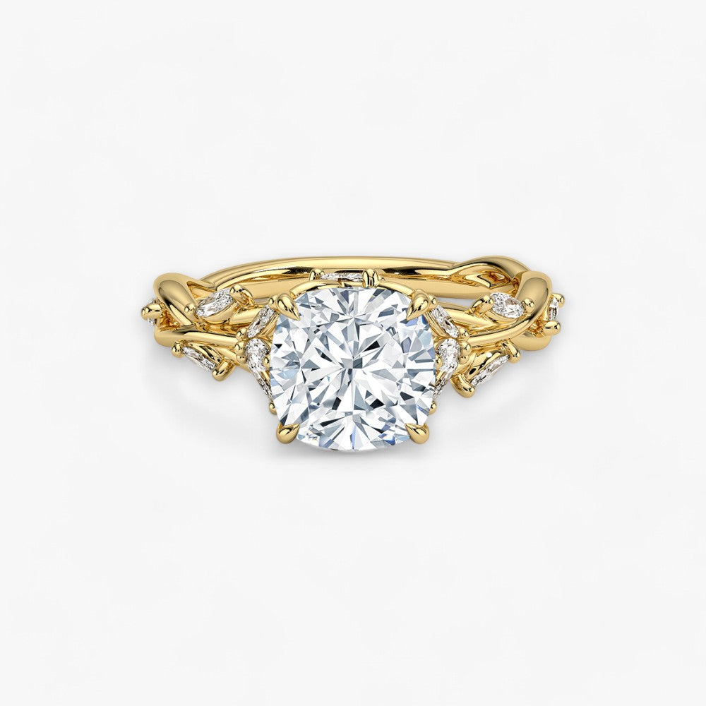 FLEUR (Cushion natural diamond yellow gold)