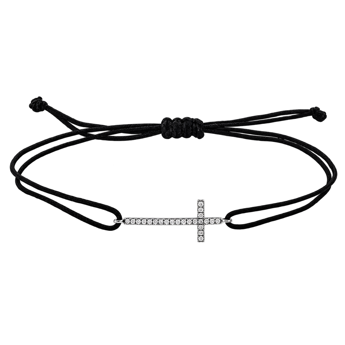Armband CROIX Kordel in Weißgold – Produktansicht | NÓIR Diamonds