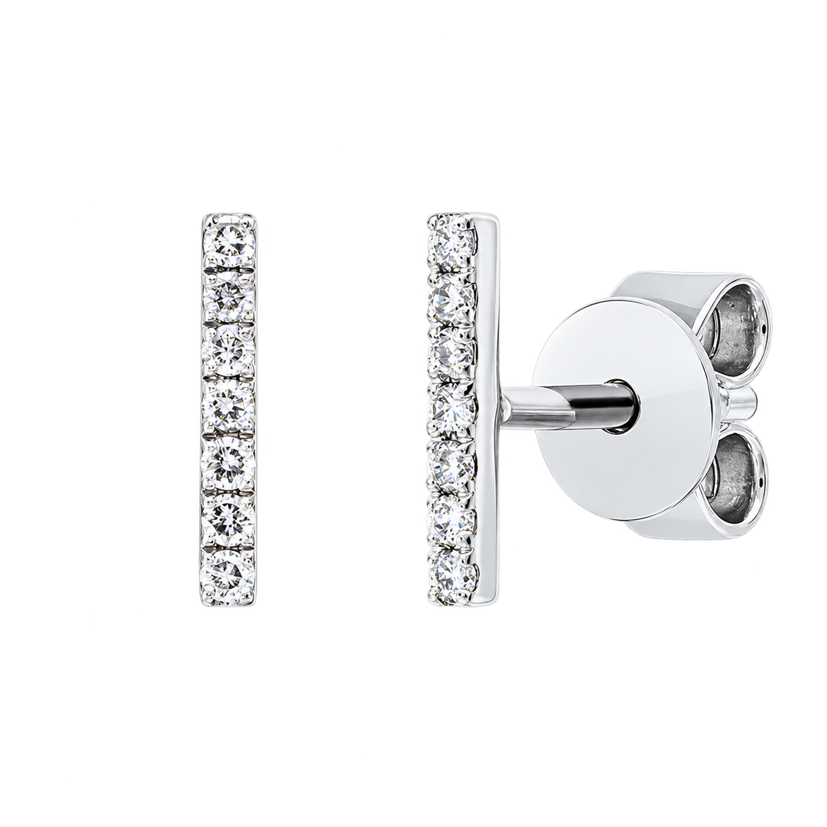 Ohrstecker LIGNE in Weißgold – Produktansicht | NÓIR Diamonds