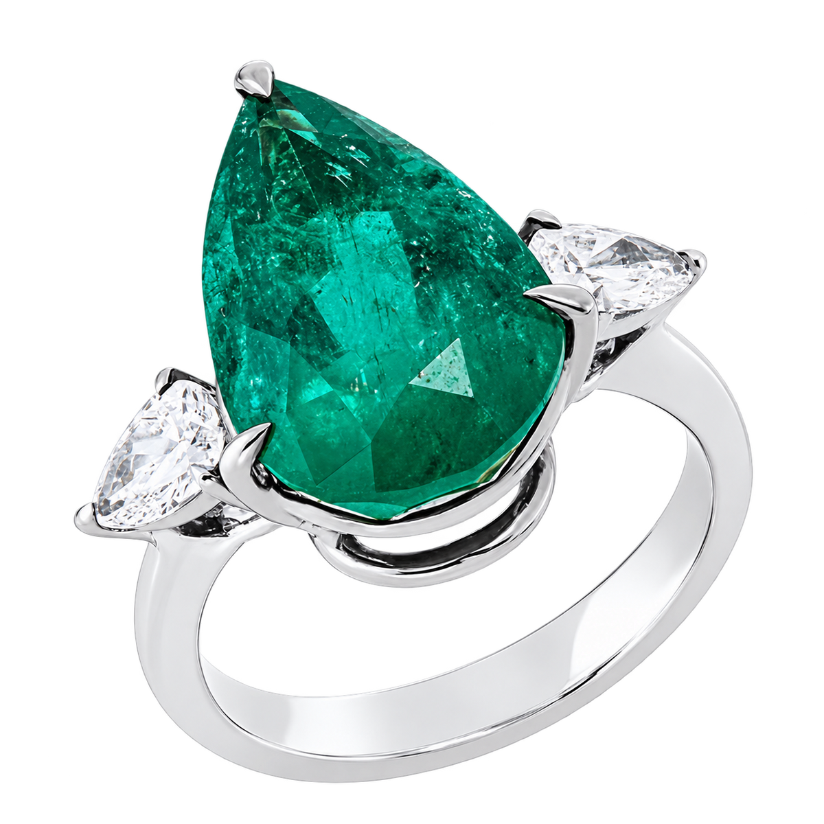 Smaragdring Ring 18 kt WG+GG – Produktansicht | NÓIR Diamonds