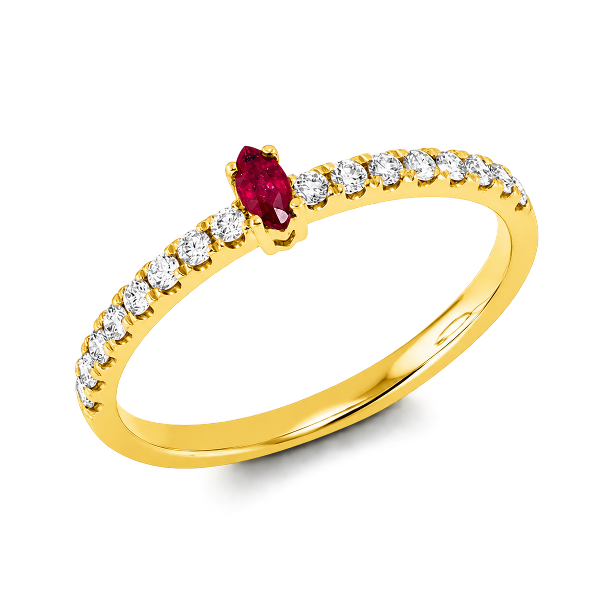 Rubinring Ring ÉCLAT Rouge in Gelbgold – Produktansicht | NÓIR Diamonds